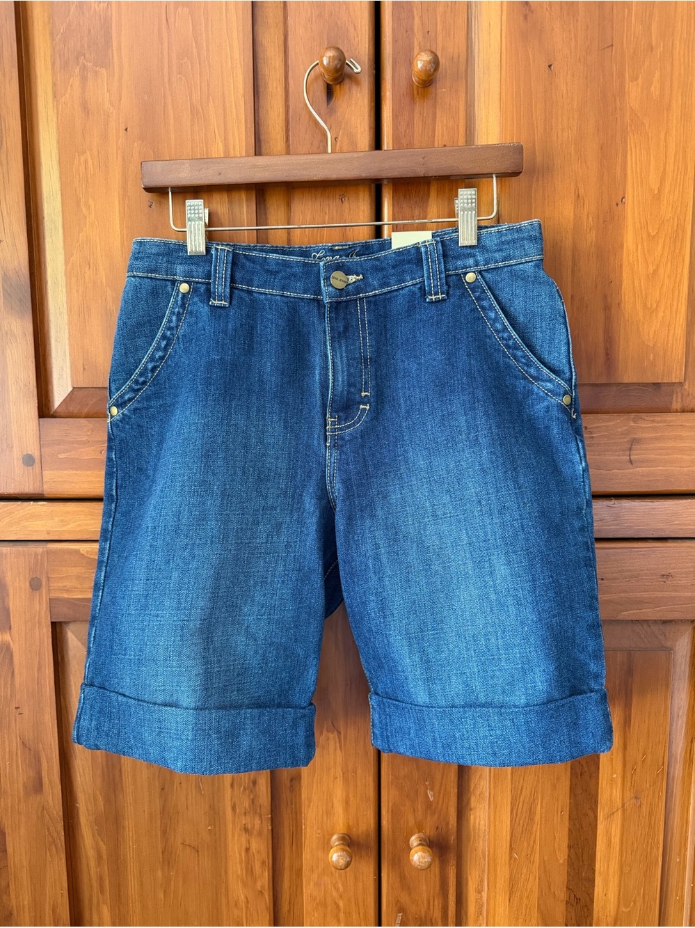 NWT Zena Jeans Classic Blue Denim Cuffed Women's Shorts